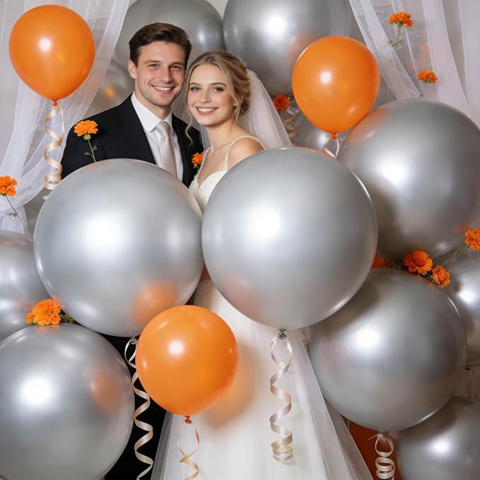 32Pcs Pearl Silver Big Balloons 18 Inch - Image 4