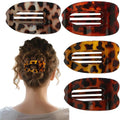 Large Flat Hair Clips for woman,4PCS French Flat Hair Claw Clips,Duckbill Hair Clips for Thick and Thin Hair,Matte No-Slip Hair Clip Strong Hold Barrettes (Leopard Color)