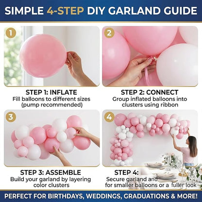 60pcs Pink and White Balloons, 12 Inch Pastel Pink White Balloons - Image 5