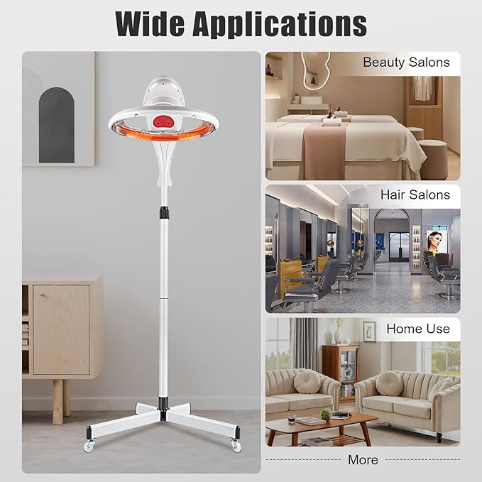 Stand Hair Dryer, 360° Orbiting Rotating Hair Processor, 950W 110V Salon Drying Perming Machine Multifunctional Adjustable Hair Steamer Salon Hair Equipment for Scalp Care, Permed Colored Hair