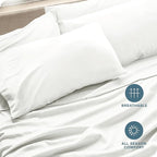 Bare Home Microfiber Bulk Pillow Cases - Standard/Queen Size Set of 4 - Cooling Pillowcases - Double Brushed - Ivory Pillowcases 4 Pack - Easy Care (Standard - 4 Pack, Cream)