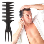 Hair Comb Styling Set Tail Combs Double Side Brushes Afro Pick Pik Comb African American Hair Brush Barber Accessories Black-2Pcs