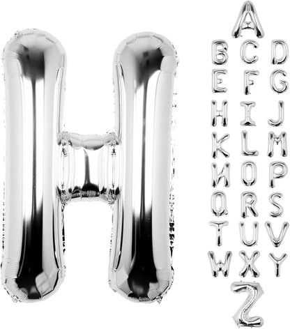 Letter Balloons Silver 40 Inch H Large Big Foil Mylar Balloon | by Unknown