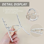 Metal Hair Claw Clips Big Diamond and Pearl Hair Claw Clamps 4.5" Big Butterfly Claw for Women and Girls Hair Accessories for Long Thick/Thin Hair 1 Pcs（Diamond&Pearl）