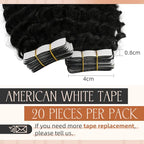 Sunny Hair Curly Tape in Hair Extensions Human Hair Kinky Curly Tape in Extensions for Women Real Hair Natural Black Tape in Human Hair Extensions 16 inch 50g