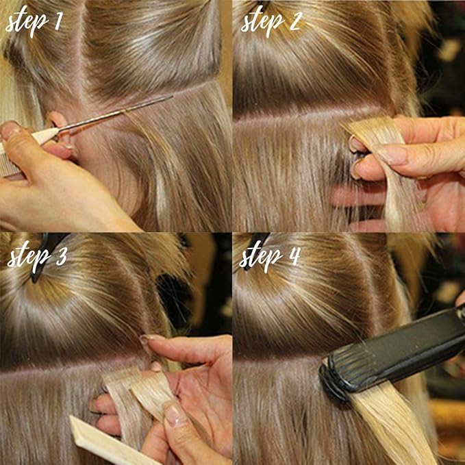 Lacer Tape in Hair Extensions Human Hair Dip Dyed Ombre Darker Brown to Platinum Blonde Seamless PU Skin Weft Natural Hair 20 Inch Invisible Tape in Human Hair Extensions Double Side 50g 20pcs/set