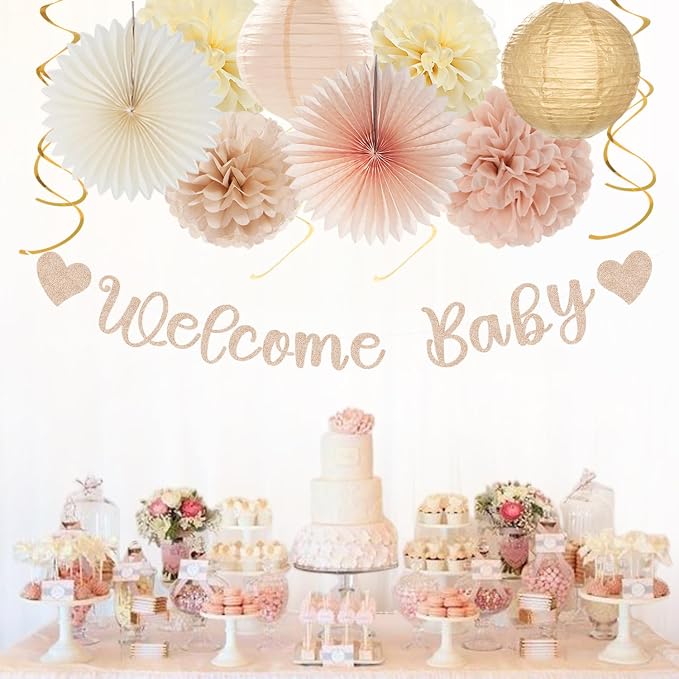 Champagne-Gold Beige Fall Baby-Shower Party-Decorations - Image 5