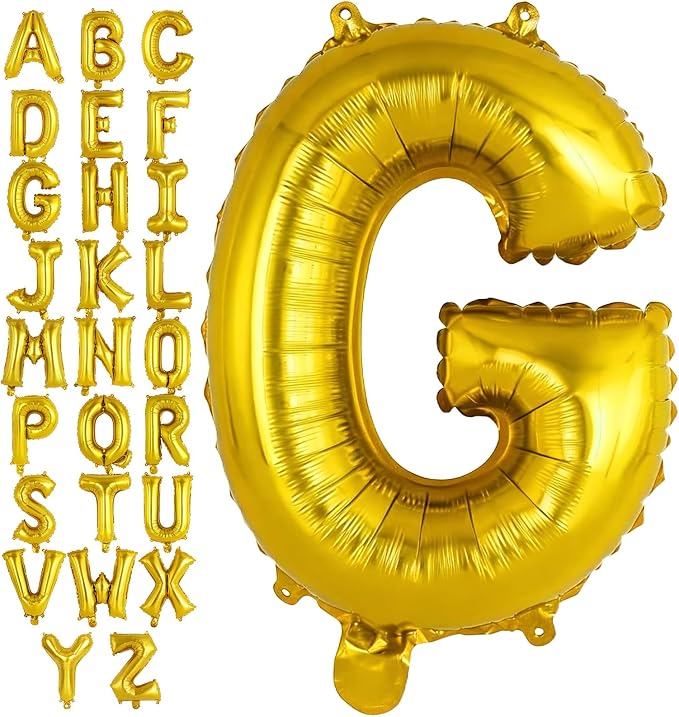 Gold Letter G Balloons, 40 Inch Large Foil Letter Balloons, Custom Phrase by YOTHORN