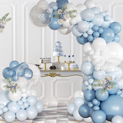 Archloon Dusty Blue Balloon Arch Kit 130 Pcs Light Blue and White Balloon Arch - Image 6