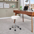 DUHOME 410 Height Adjustable Swivel Rolling Chair Massage Medical Clinic Tattoo Spa Salon Stool with Wheels (White)