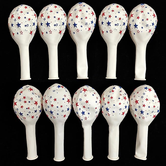 12 Inch Printed Star White Balloons - Image 8