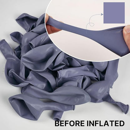 PartyWoo Dusty Blue Balloons 140pcs Boho Dusty Purple Muted Lavender Color | 18 - Image 2