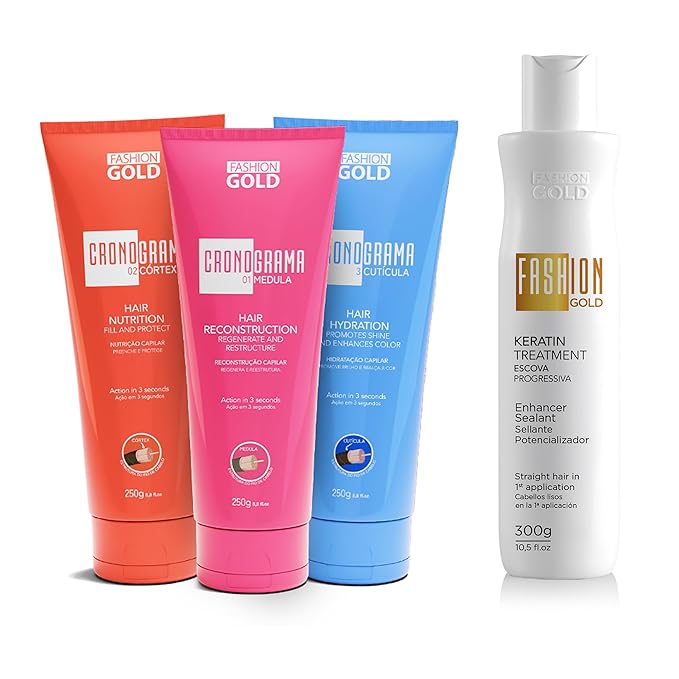 FASHION GOLD Cronograma Capilar, VIRAL 3-SECOND HAIR FIX, Hair Mask for Damaged Hair, Tratamiento para Cabello Seco y Maltratado, Deep Conditioner for Dry Damaged Hair, Frizz-Free