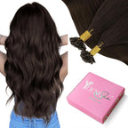 YoungSee U Tip Hair Extensions Human Hair Dark Brown U Tips Real Hair Extensions for Long Hair Dark Brown 22 Inch 50s/50g