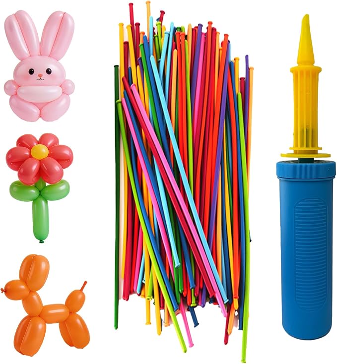 Hand Balloon Pump with 260 Balloons, Manual Air Inflator Pump by Doilomand