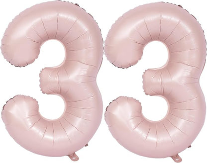 40 In Matte Pink Number Balloons Helium Foil Mylar Balloon Party Digital 33 | by Exquisitehighqualitypartydecorationstomeetyoureveryneed%EF%BC%81