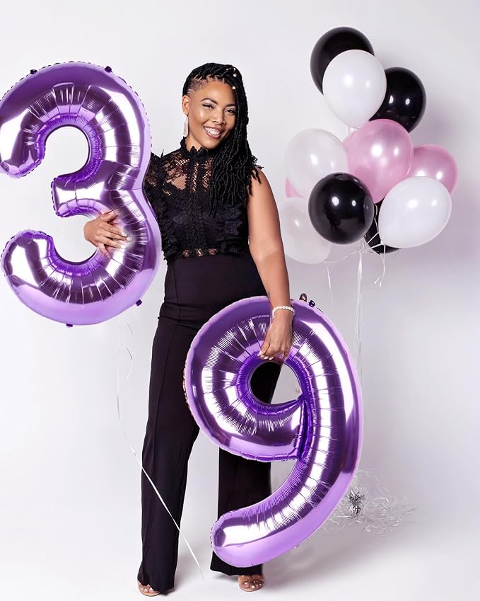 40 Balloon Number 40 Inch Purple Balloons - Image 2