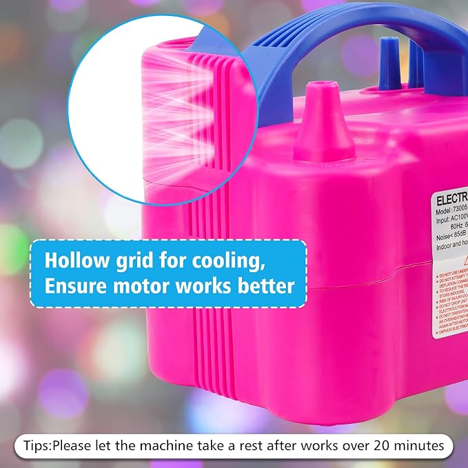 Electric Air Balloon Pump, Portable Dual Nozzle Electric Balloon Inflator - Image 8