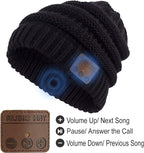 Wireless Music Beanie Hat for Men Women Unisex Winter Warm Soft Knit Cap Beanie with Wireless Headphone Headset Stereo HD Speaker Mic Boys Girls Tech hat