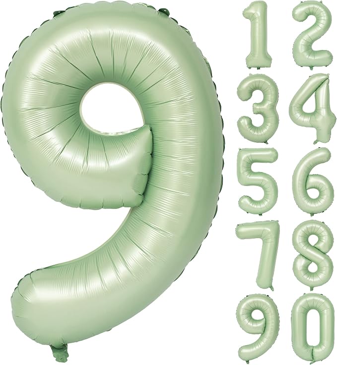 40" Olive green Number Balloon Helium Foil Mylar Balloon Birthday Digital 9 | by Exquisitehighqualitypartydecorationstomeetyoureveryneed%EF%BC%81