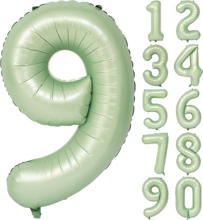 40" Olive green Number Balloon Helium Foil Mylar Balloon Birthday Digital 9 | by Exquisitehighqualitypartydecorationstomeetyoureveryneed%EF%BC%81