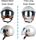 Open Face Motorcycle Helmet for Adults, DOT Approved,3/4 Retro Vespa Helmet, Dual Visors Men's and Women's Motorbike Casco for Moped Cruiser Bobber and Chopper
