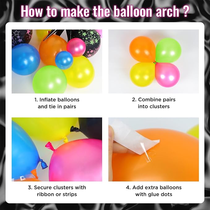 147pcs Neon Balloon Arch Kit - Image 3
