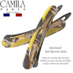 Camila Paris CP3378 French Hair Barrettes Clips for Women, Handmade, Girls Side Slide-in Barrette Clip, Hair Accessories for Women. Strong Hold No Slip Grip Fashion Durable Styling, Made in France