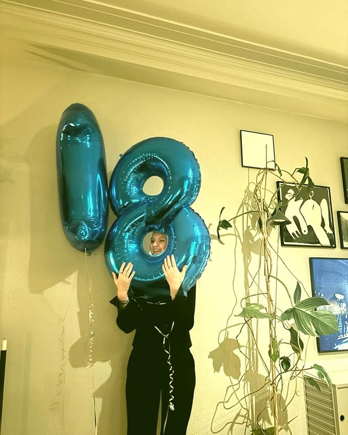 Blue Number 1 Balloon 40 inch, Balloon numbers party supplies, deco photo shoot - Image 5
