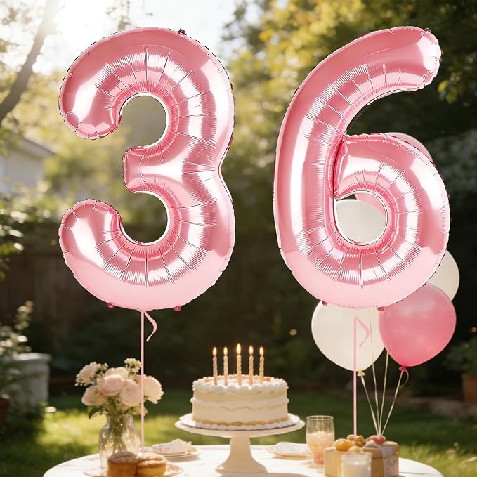 40 Inch Number 36 Balloons for 36th Birthday Party Decorations, 0-100 Jewelry - Image 3