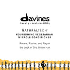 Davines Naturaltech NOURISHING Vegetarian Miracle Conditioner, Moisturize And Hydrate Brittle And Unstructured Hair, Add Softeness While Brightening, 8.84 oz.