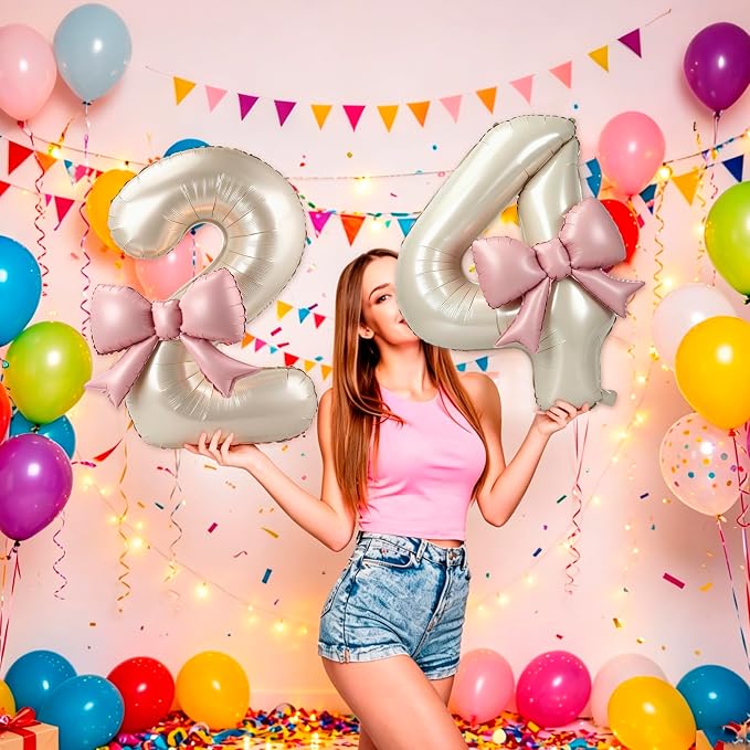 40 Inch Cream Number 4 Balloon - Image 4