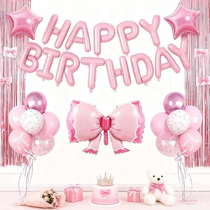 29PC Bow Happy Birthday Balloon Banner, 16Inch 3D Aluminum Letter Banner Sign - Image 8
