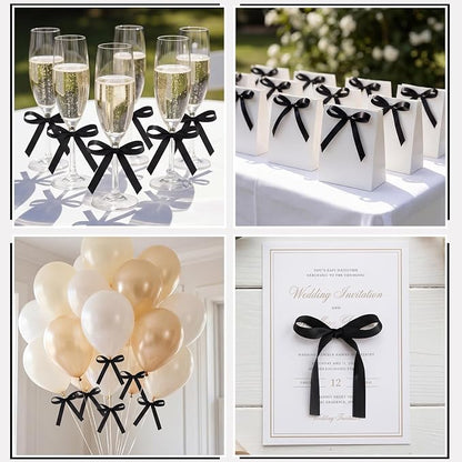 30PCS Black Ribbon Bows for Cakes Pre-Tied Bow Cake Toppers | Ready to Use Cake - Image 6