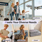 Veken 9/11 Set Compression Packing Cubes for Travel Essentials,Compressible Expandable Large Luggage Suitcase Organizer Bags for Clothing,Durable Space Saver Storage Bags(Purple Gray)