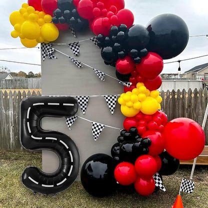Race Car Number 5 Balloons, 40 Inch Birthday Balloons Two Fast Balloon Race - Image 4