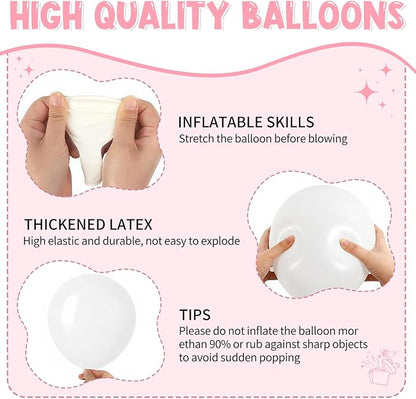 154 PCS Pink and White Balloon Arch Kit, Different Sizes - Image 6