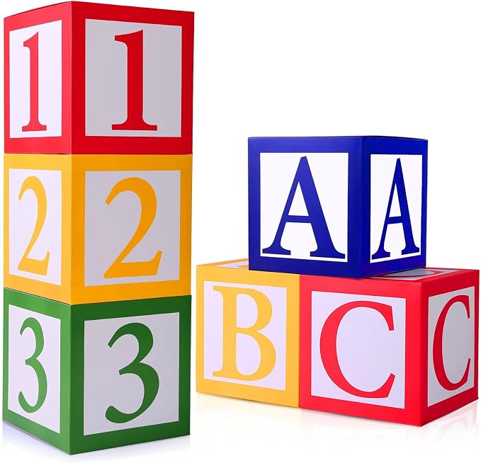 6 pcs ABC and 123 Friend Street Balloon Boxes, ABC Alphabet Graduation Back to by PFAMKEER