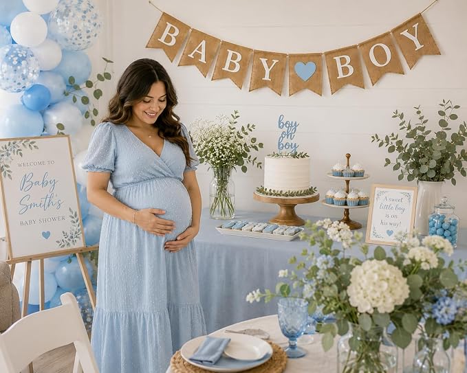 “Baby Boy” Burlap Banner – 5" x 7" Pre-Assembled Jute Flags - Image 3