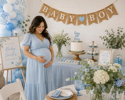 “Baby Boy” Burlap Banner – 5" x 7" Pre-Assembled Jute Flags - Image 3