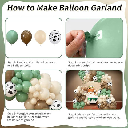 Green and Brown Balloon Arch Garland Kit, Cow Print Balloon Arch Kit Western - Image 7