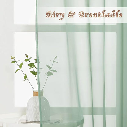 NICETOWN Sheer Sage Green Curtains - Image 3