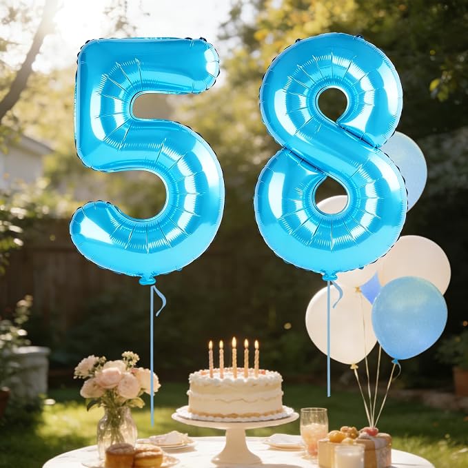 40 Inch Number 58 Balloons for 58th Birthday Party Decorations, 0-100 Jewelry - Image 3