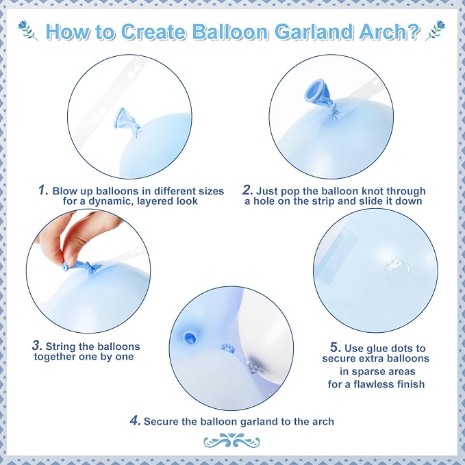 CROSSFINGERS Dusty Blue Balloon Arch Kit - Image 7