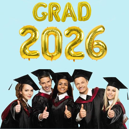 TONIFUL Graduation Balloons 16 Inch Gold Grad Balloons 40 Inch Gold Large - Image 4