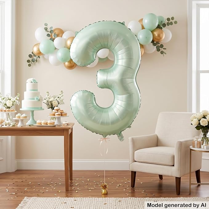40 Inch Olive Green Number 2 Foil Balloon - Image 5