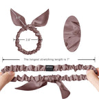 THXSILK Hair Silk Scrunchies with Bow for Women Pure Mulberry Silk Hair Cute Ring Ties Scrunchies for Girls Women's Thick Hair, Purple, 2.8"