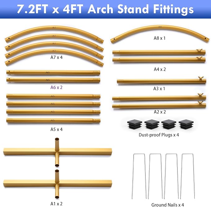 7.2FT Arch Backdrop Stand, Wedding Backdrop, Baby Shower, Bridal Shower - Image 8