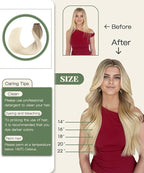 SURNEL Injected Tape in Hair Extensions 14Inch Ash Brown to Platinum Blonde Upgraded Seamless Remy Invisible Tape in Extensions 20 Pcs 30g(#860,14)