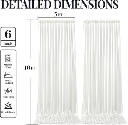 30x10ft Ivory Glitter Backdrop Curtain - Image 9